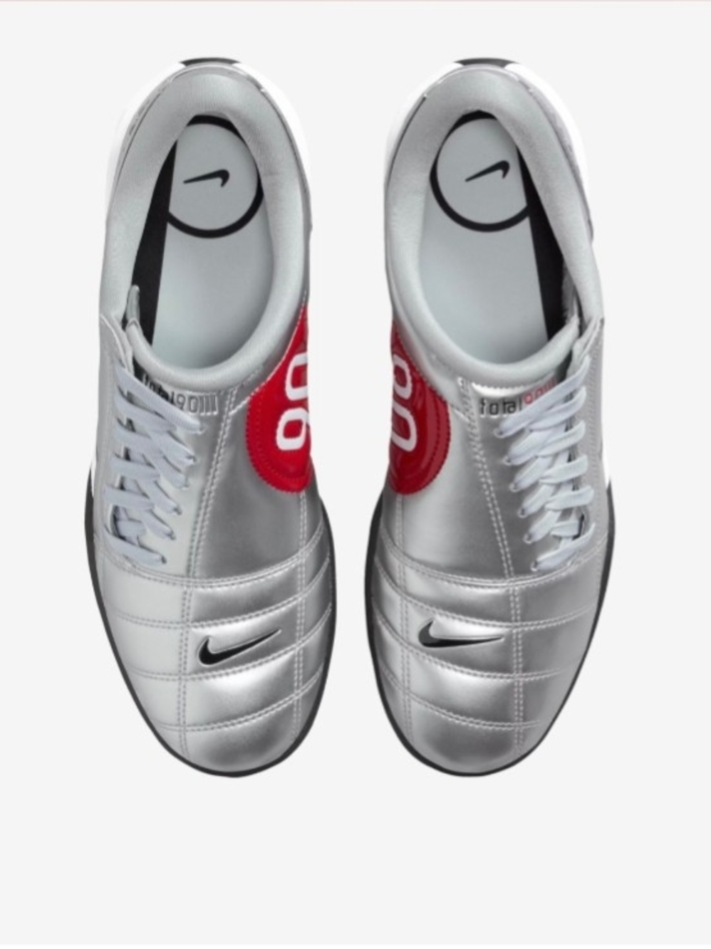 Nike Women's Silver & Red  Metallic Shoes